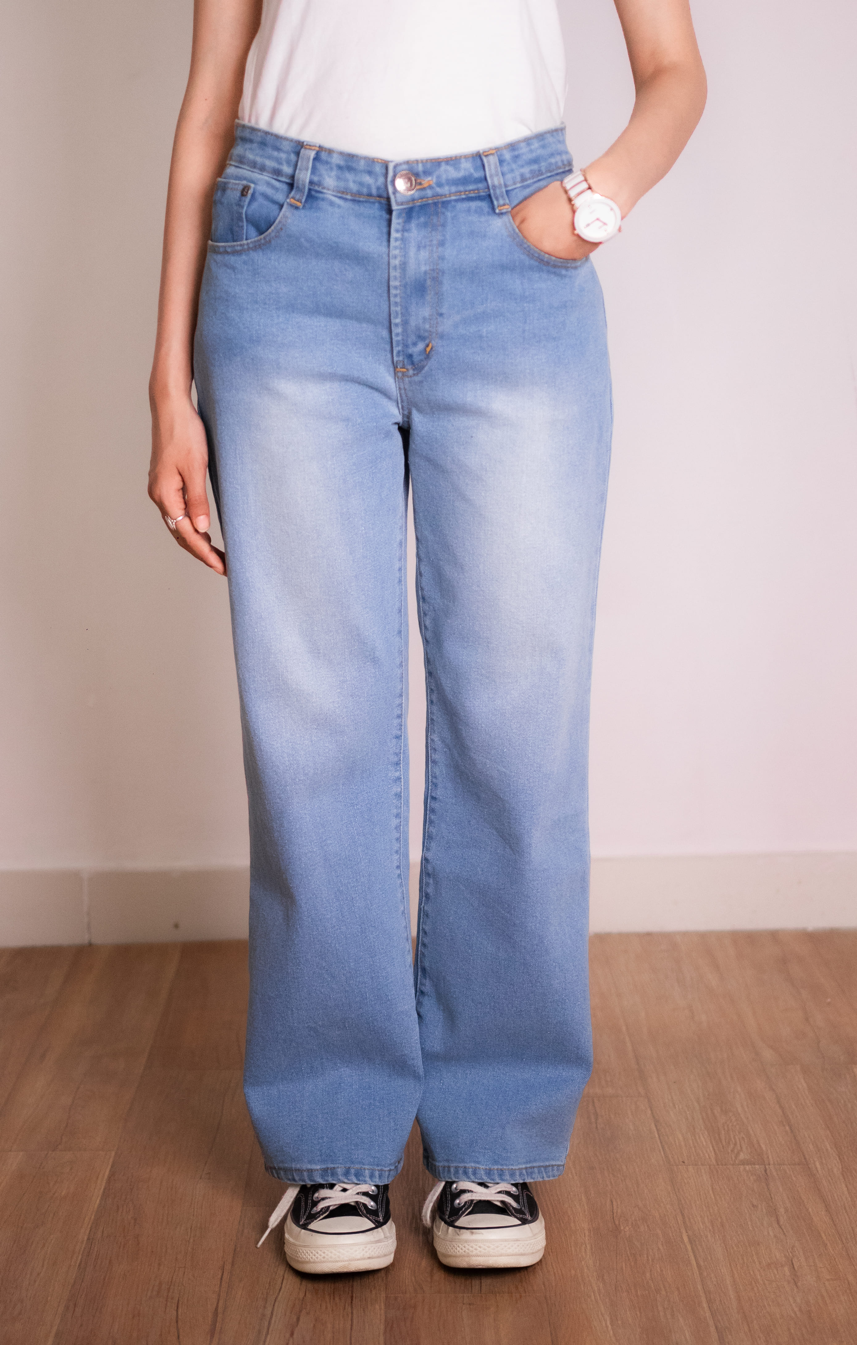 Straight Fit Blue Jeans